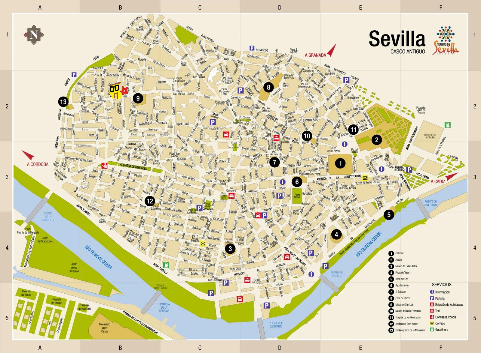 map of seville spain